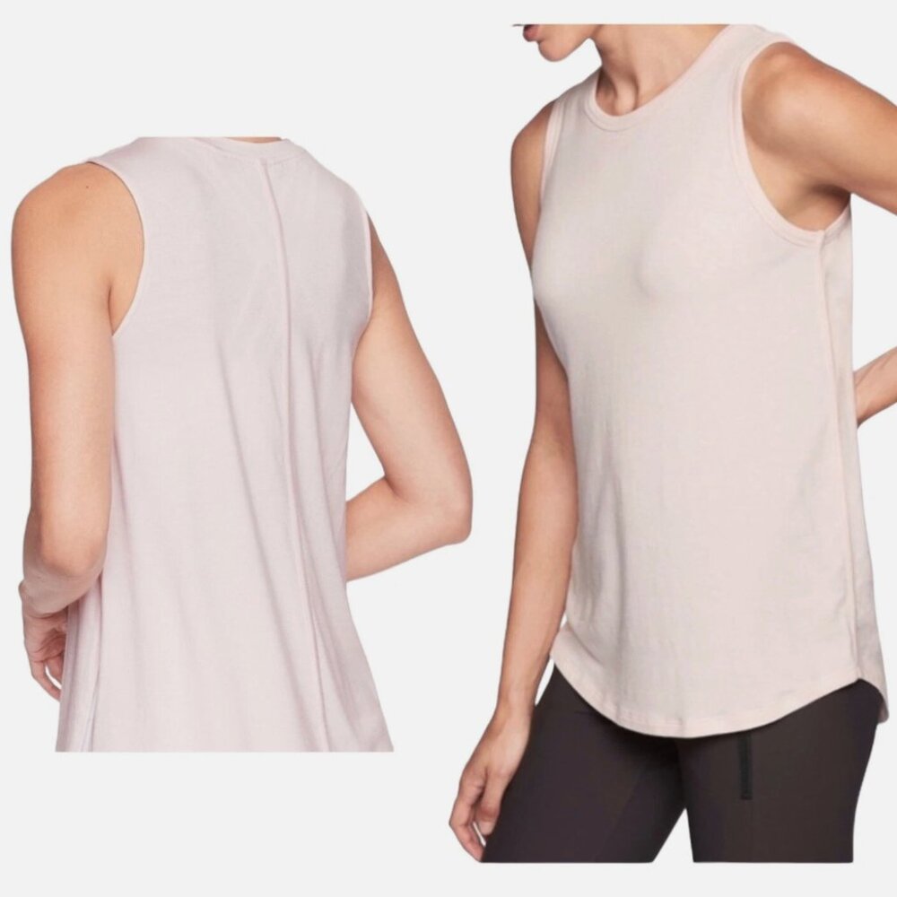 Athleta Cloudlight Rib Trim Tank Top High Neck Soft Small Peach Pink